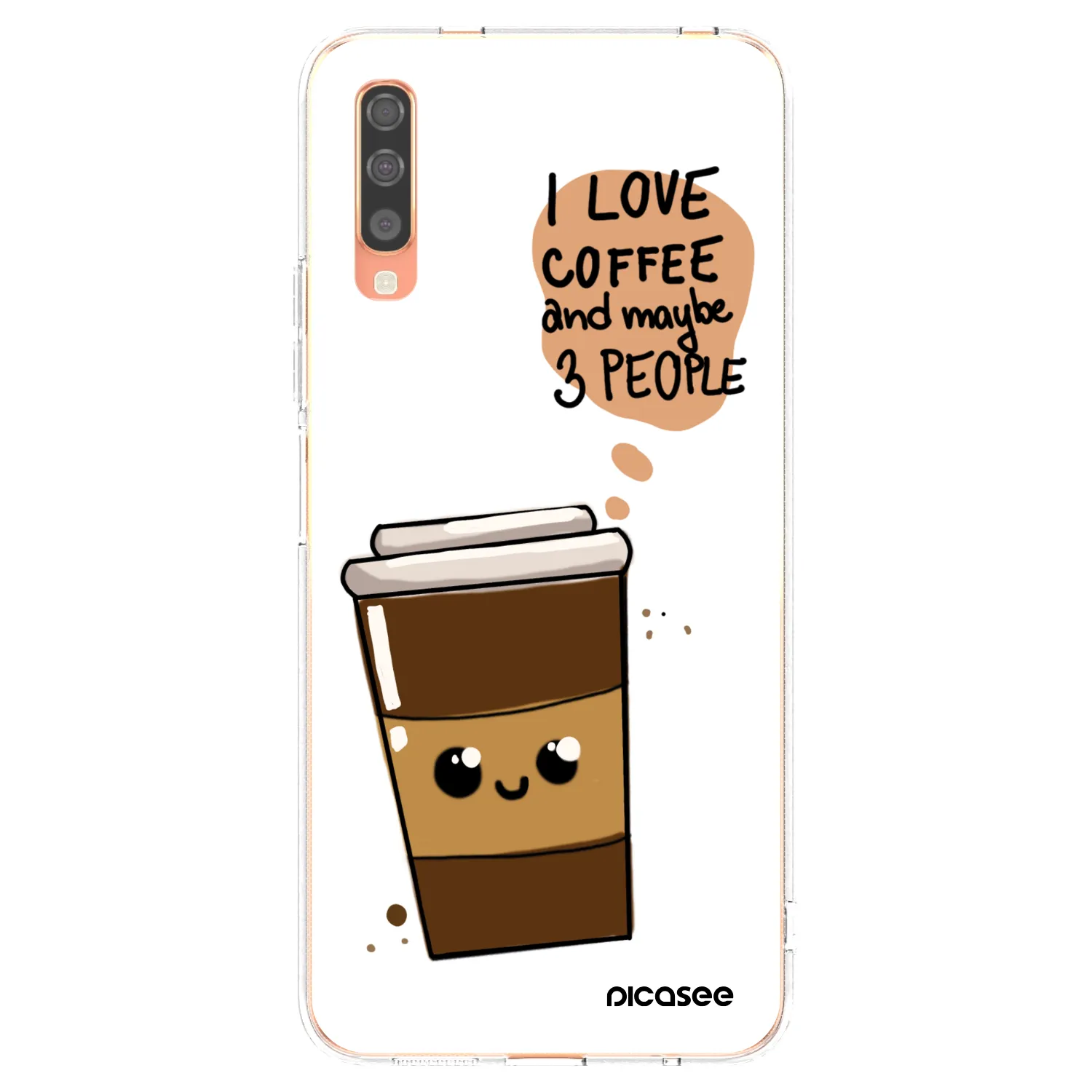 Picasee silikonový průhledný obal pro Samsung Galaxy A70 A705F - Cute coffee