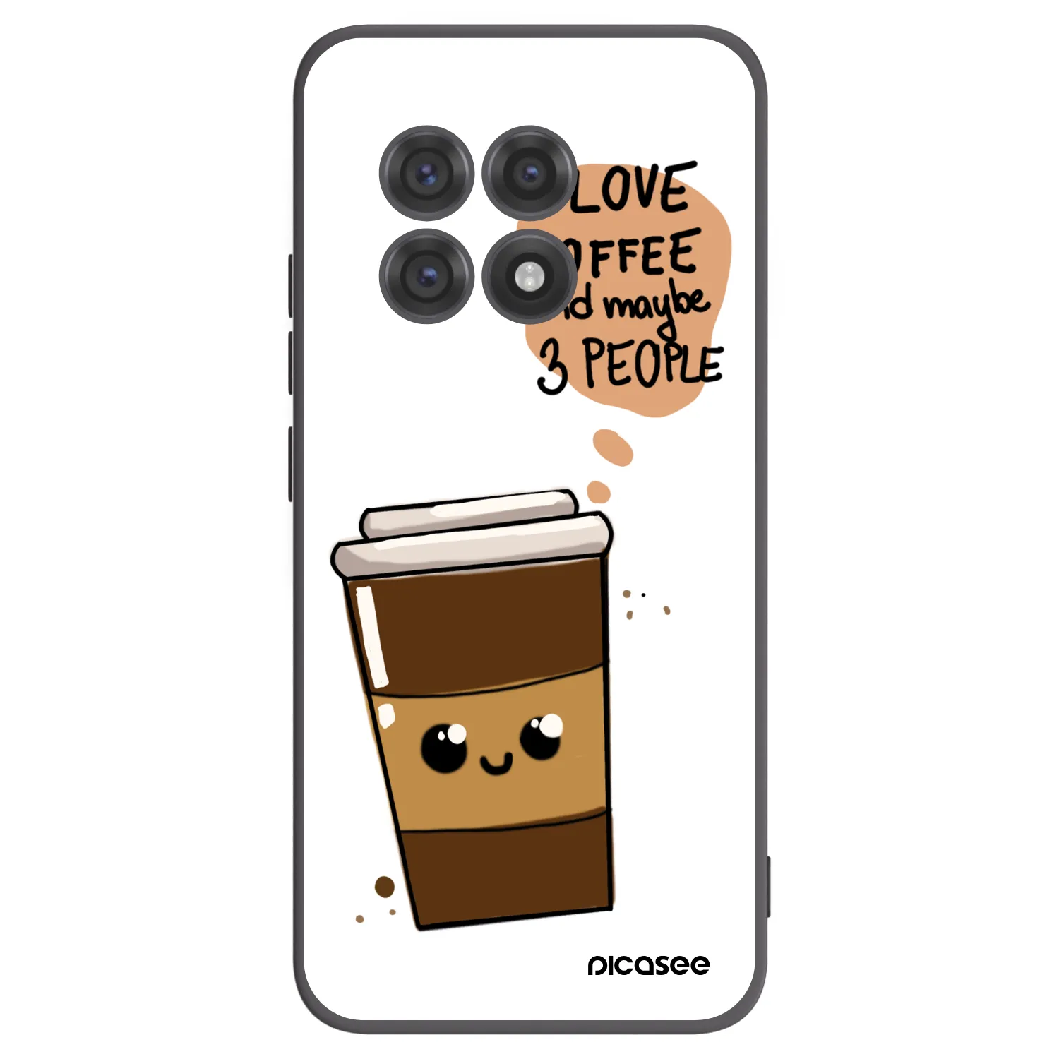 Picasee silikonový černý obal pro OnePlus 13R 5G - Cute coffee
