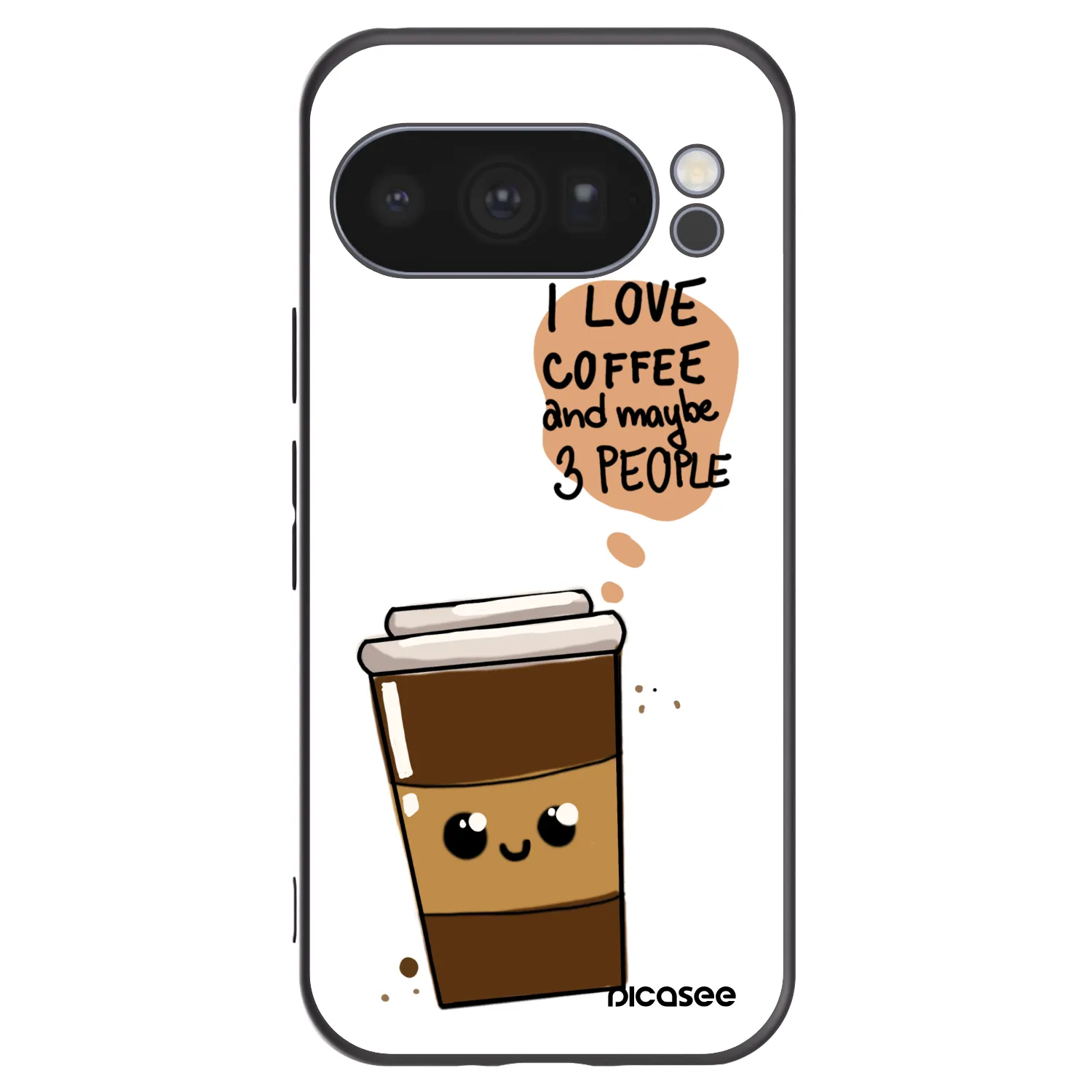 Picasee silikonový černý obal pro Google Pixel 10 Pro - Cute coffee