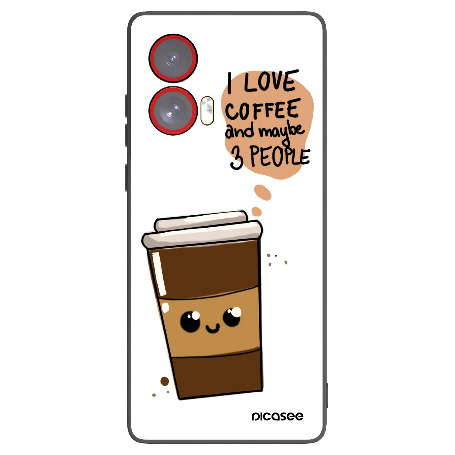 Picasee silikonový černý obal pro Motorola Edge 50 Fusion - Cute coffee