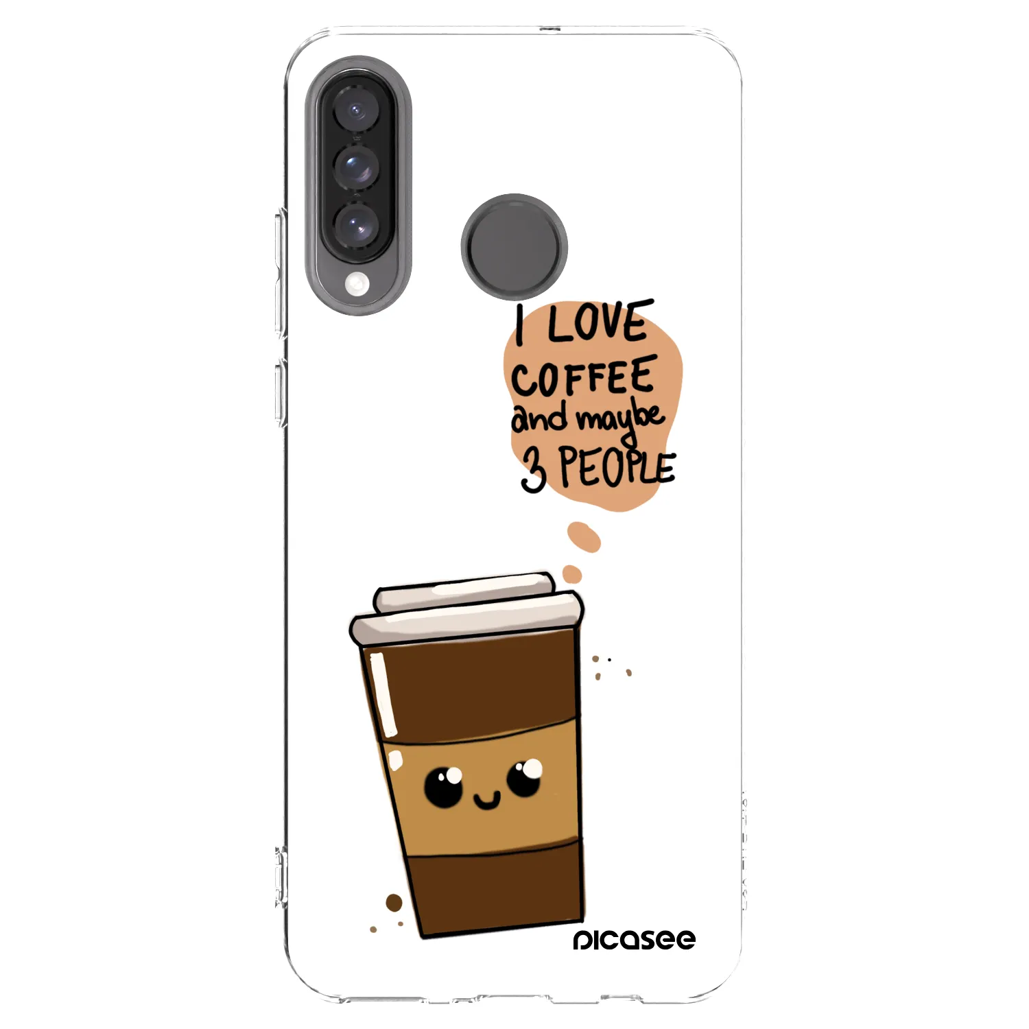 Picasee silikonový průhledný obal pro Huawei P30 Lite - Cute coffee