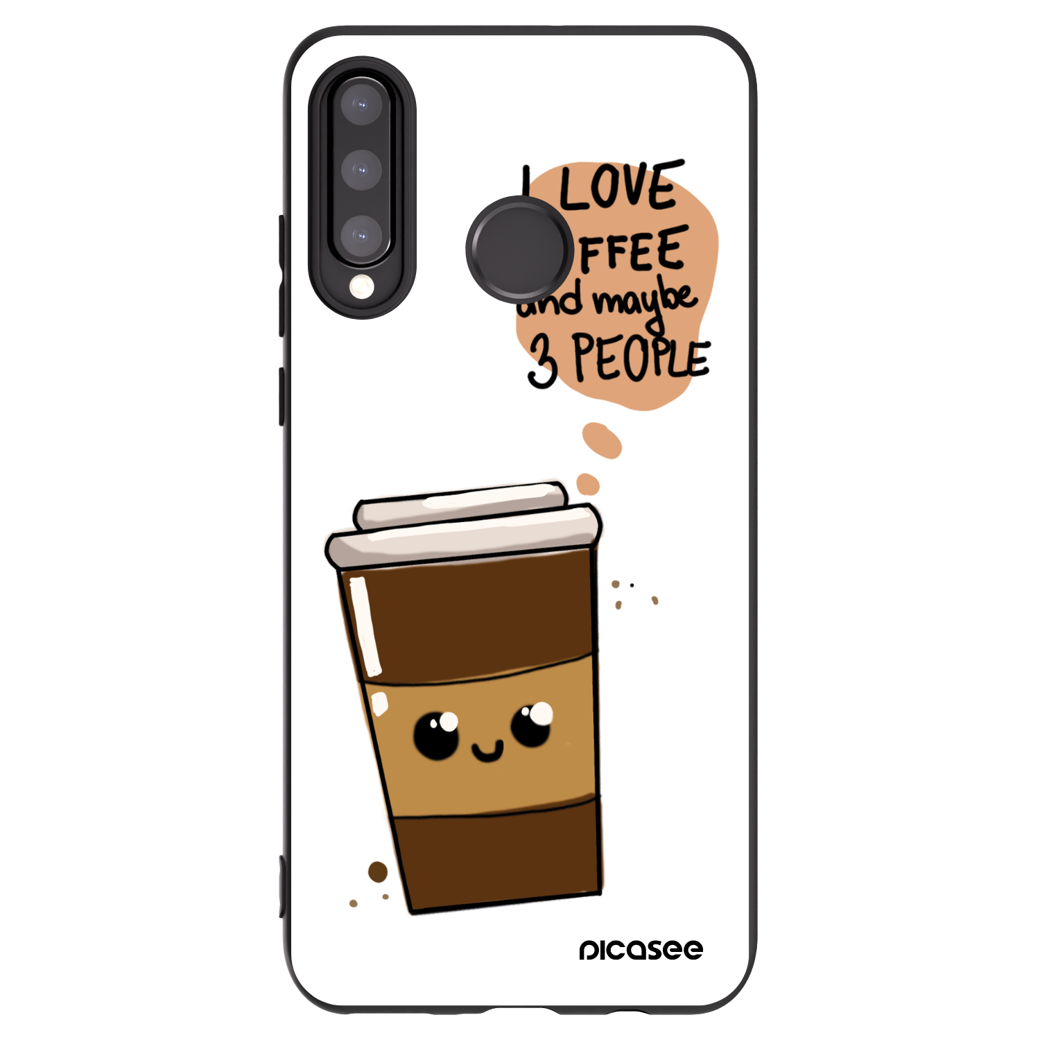 Picasee silikonový černý obal pro Huawei P30 Lite - Cute coffee