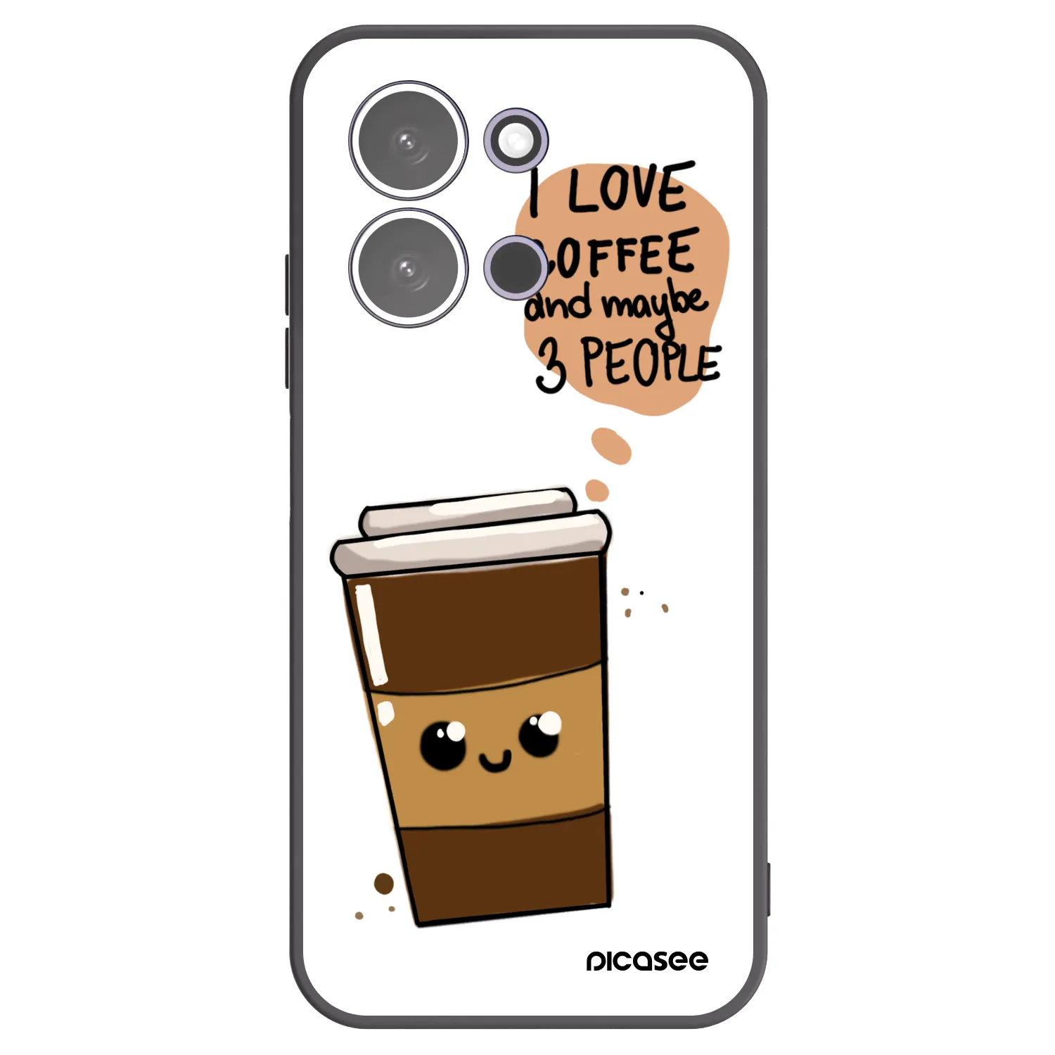 Picasee silikonový černý obal pro Xiaomi Redmi 15C 5G - Cute coffee
