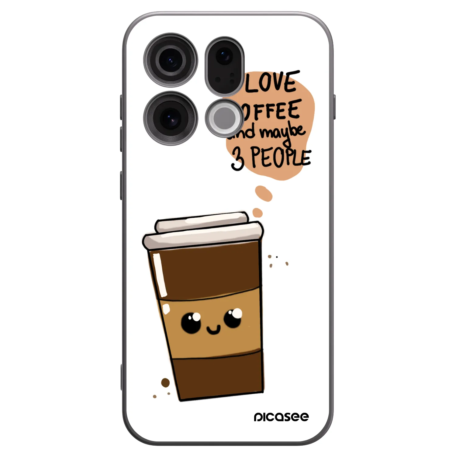 Picasee silikonový černý obal pro OPPO Find X9 - Cute coffee