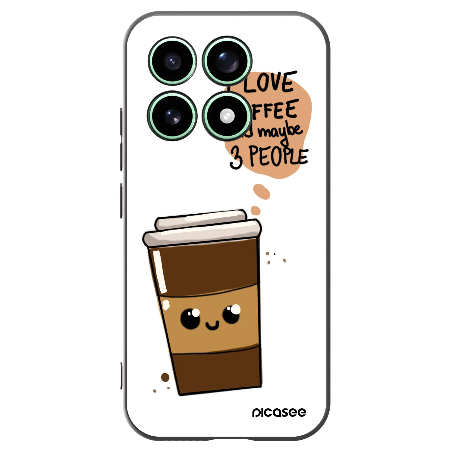 Picasee silikonový černý obal pro Xiaomi 17 - Cute coffee