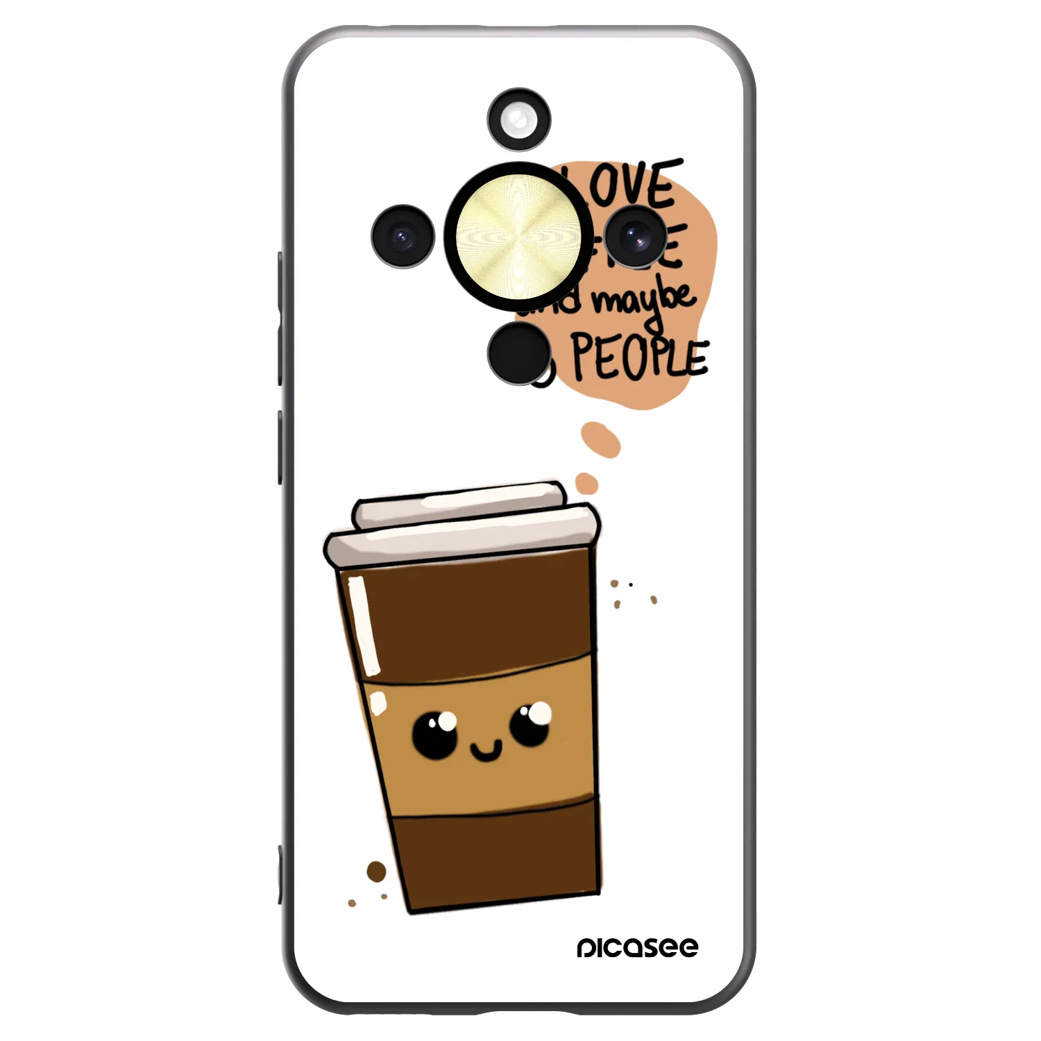 Picasee silikonový černý obal pro Honor Magic8 Lite 5G - Cute coffee