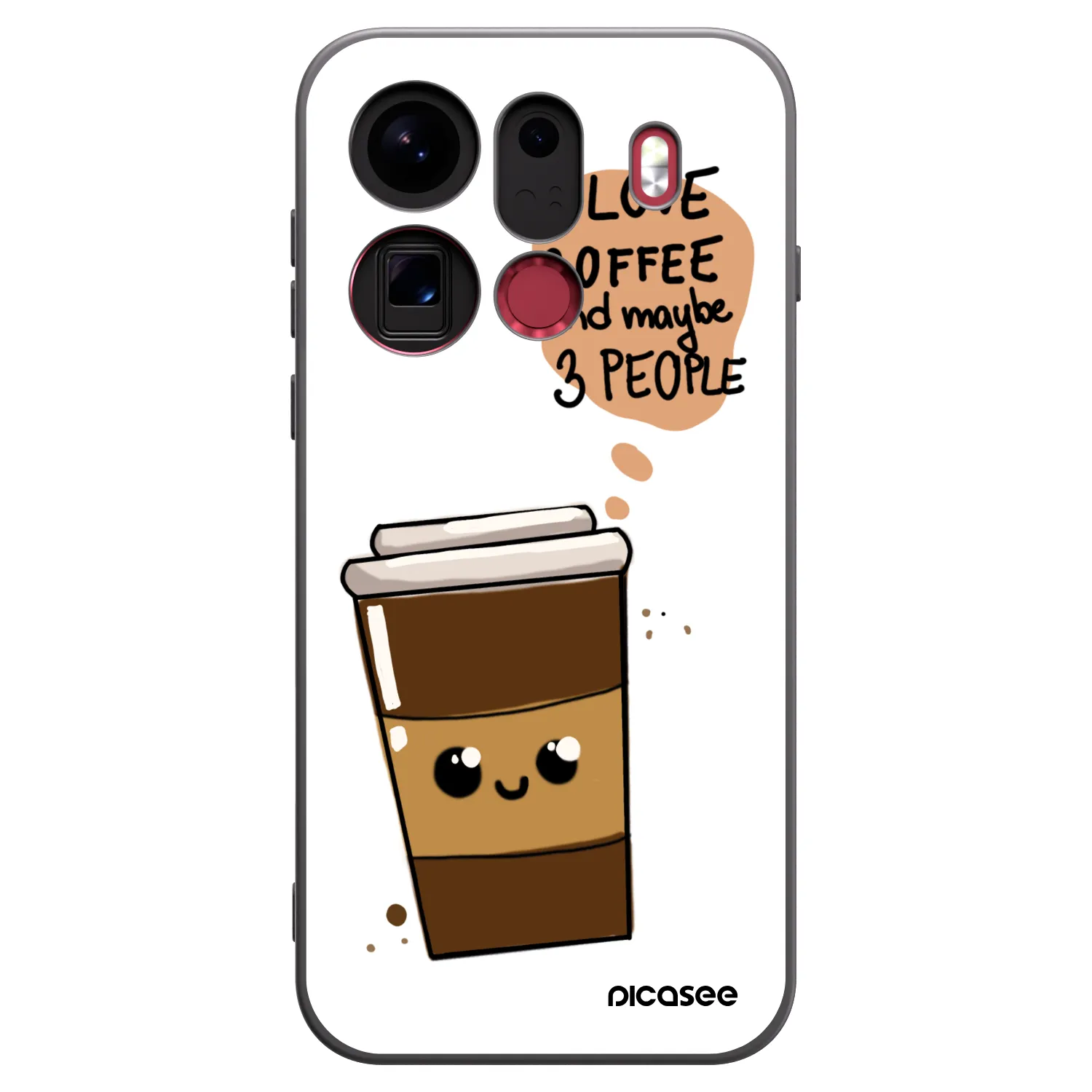 Picasee silikonový černý obal pro OPPO Find X9 Pro - Cute coffee