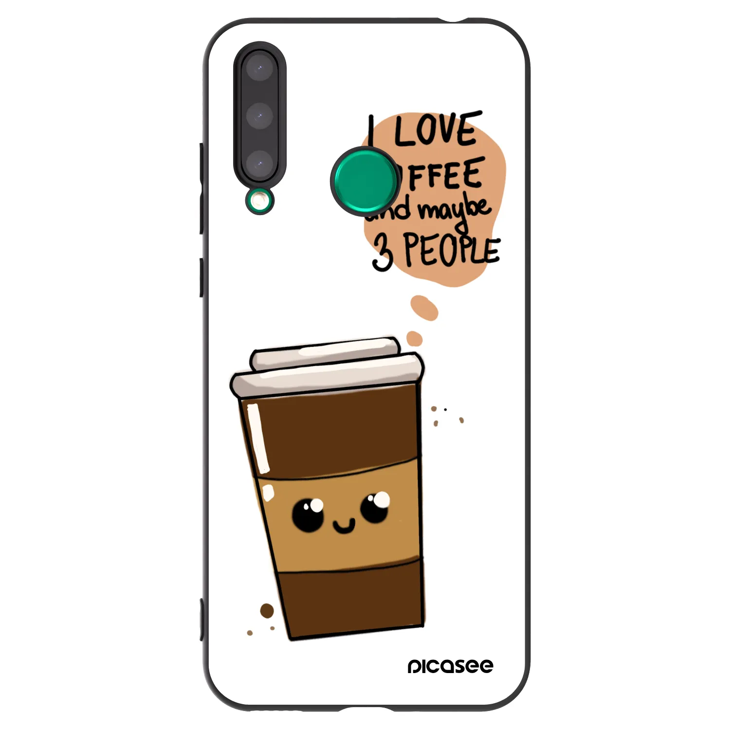 Picasee silikonový černý obal pro Honor 20 Lite - Cute coffee