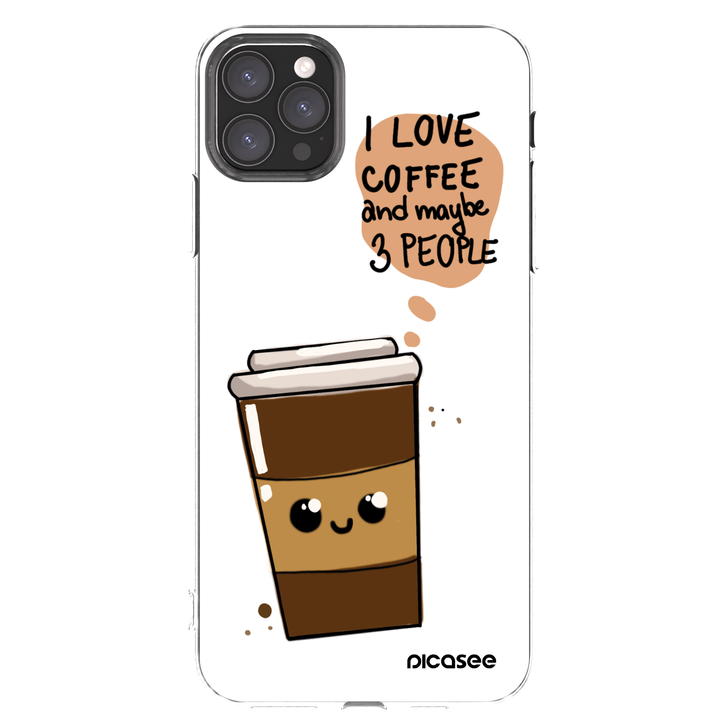 Picasee silikonový průhledný obal pro Apple iPhone 11 Pro Max - Cute coffee