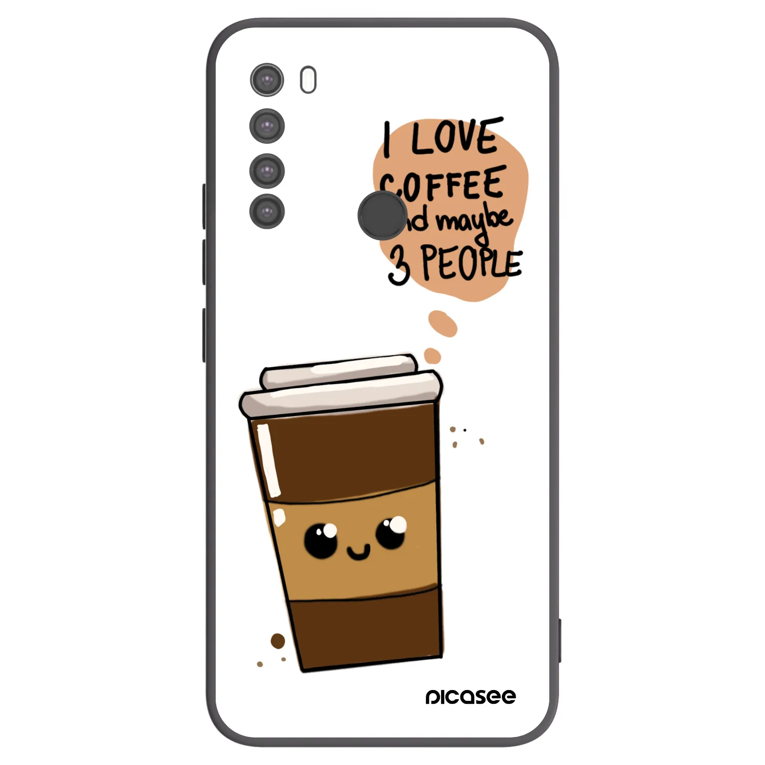 Picasee silikonový černý obal pro Xiaomi Redmi Note 8 - Cute coffee