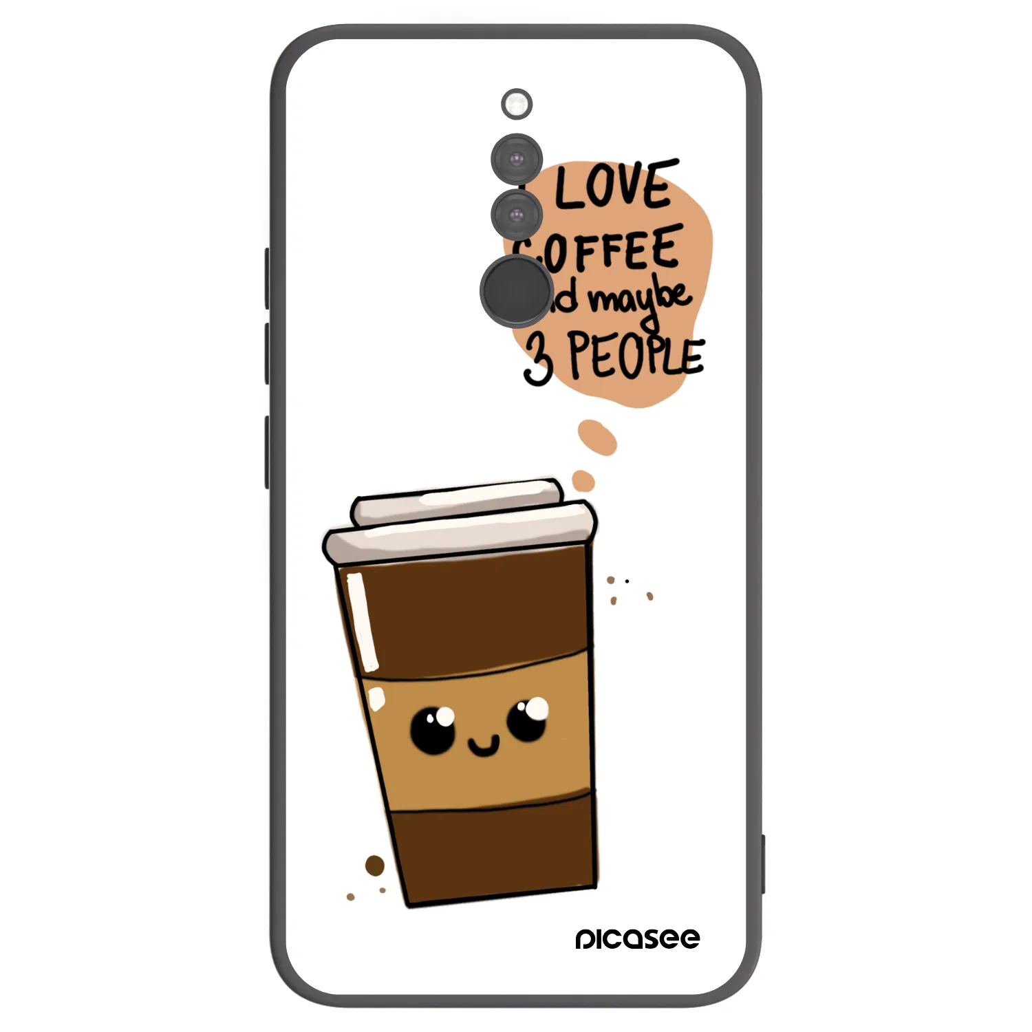 Picasee silikonový černý obal pro Xiaomi Redmi 8 - Cute coffee