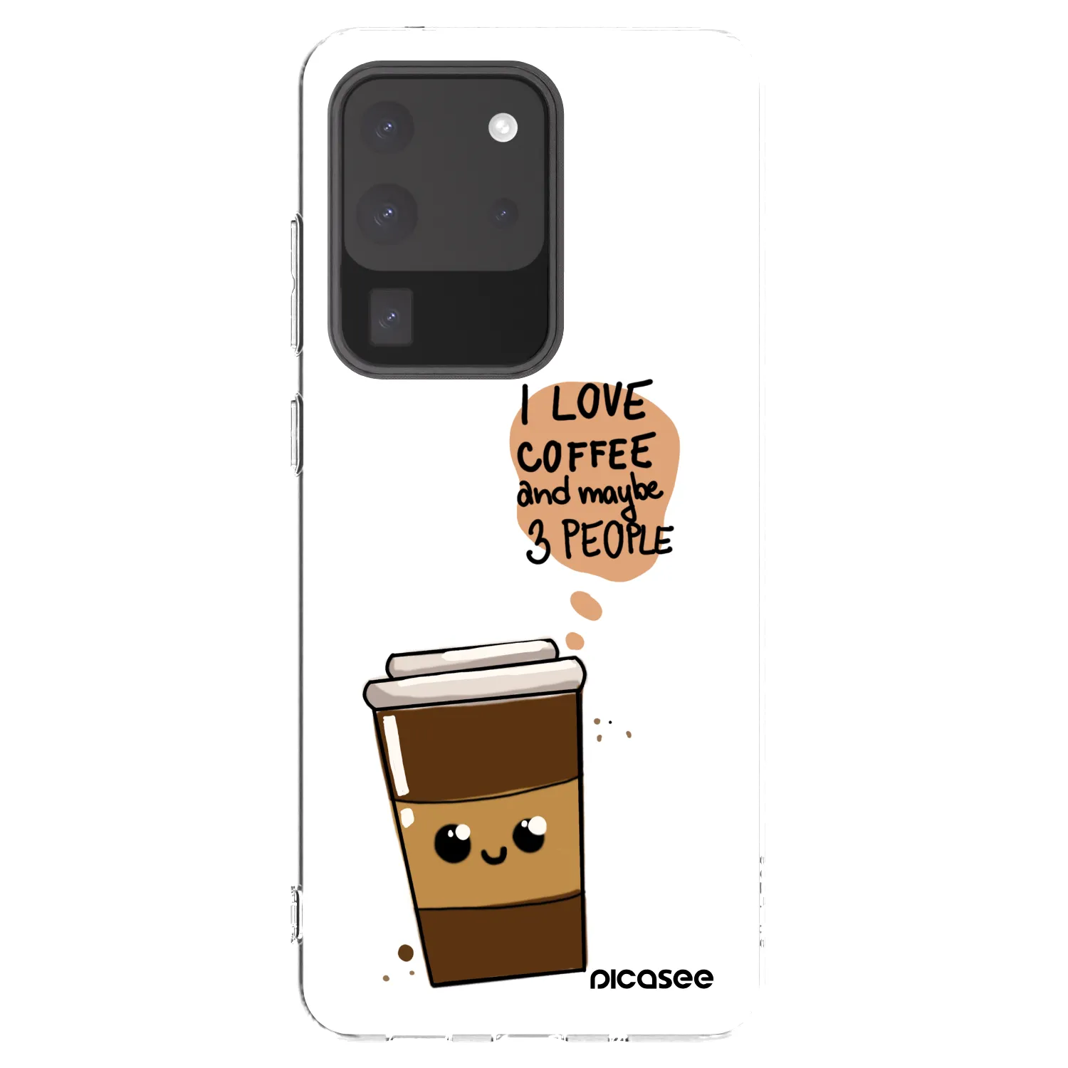 Picasee silikonový průhledný obal pro Samsung Galaxy S20 Ultra 5G G988F - Cute coffee