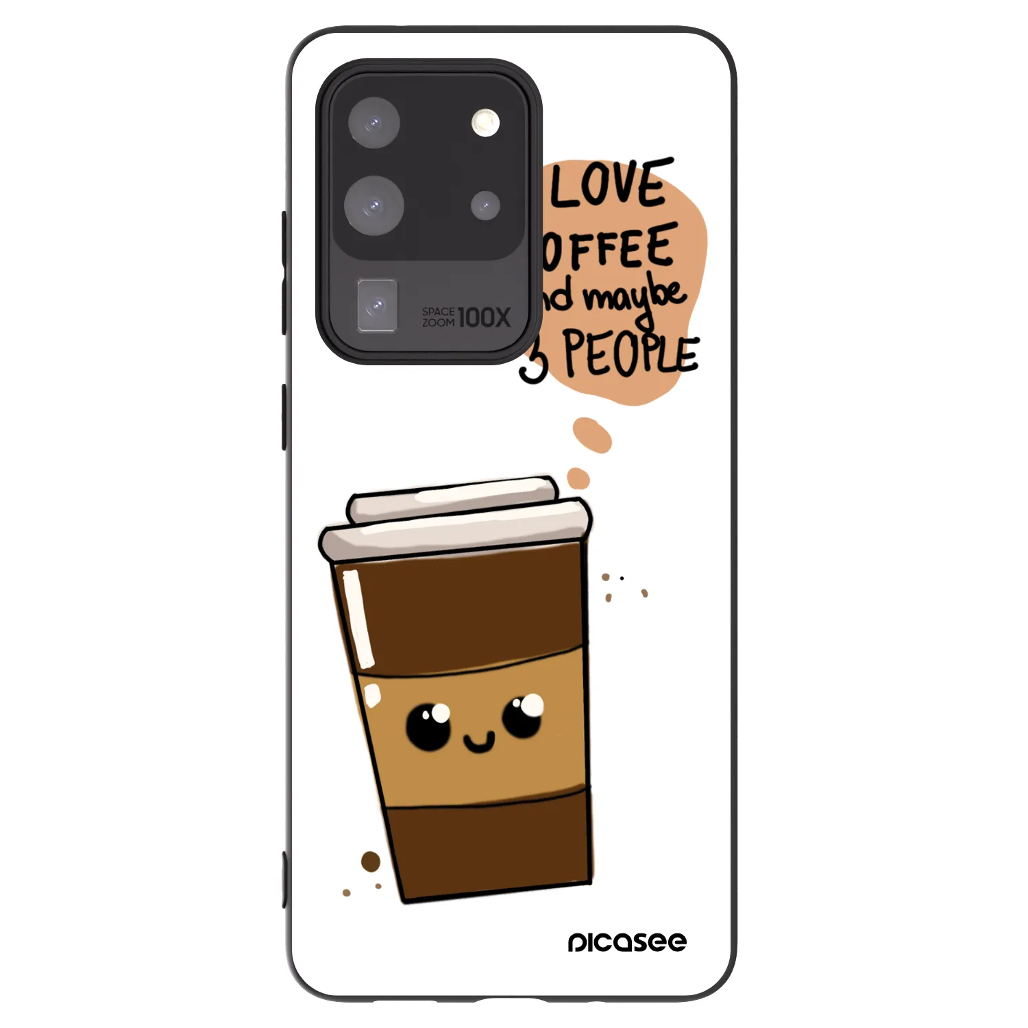 Picasee silikonový černý obal pro Samsung Galaxy S20 Ultra 5G G988F - Cute coffee