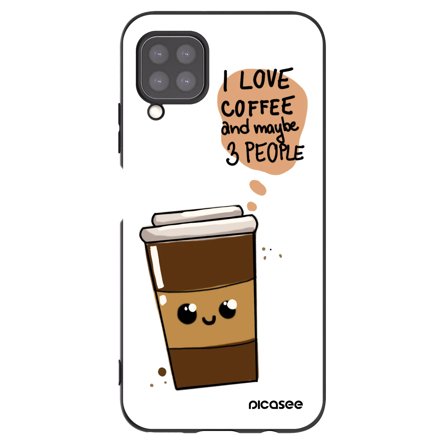 Picasee silikonový černý obal pro Huawei P40 Lite - Cute coffee