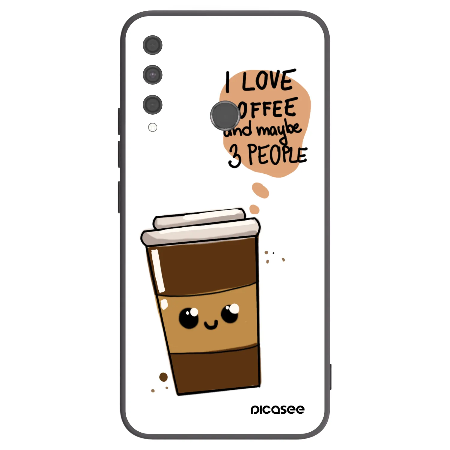 Picasee silikonový černý obal pro Huawei P40 Lite E - Cute coffee