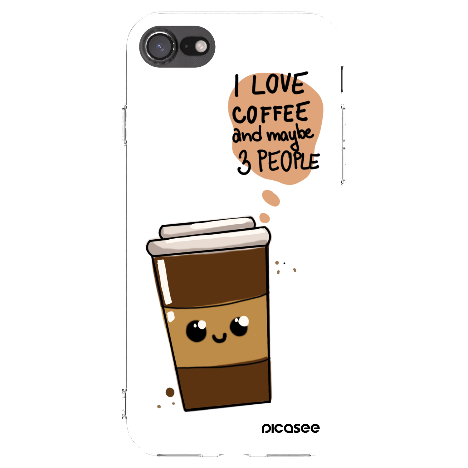Picasee silikonový průhledný obal pro Apple iPhone SE 2020 - Cute coffee