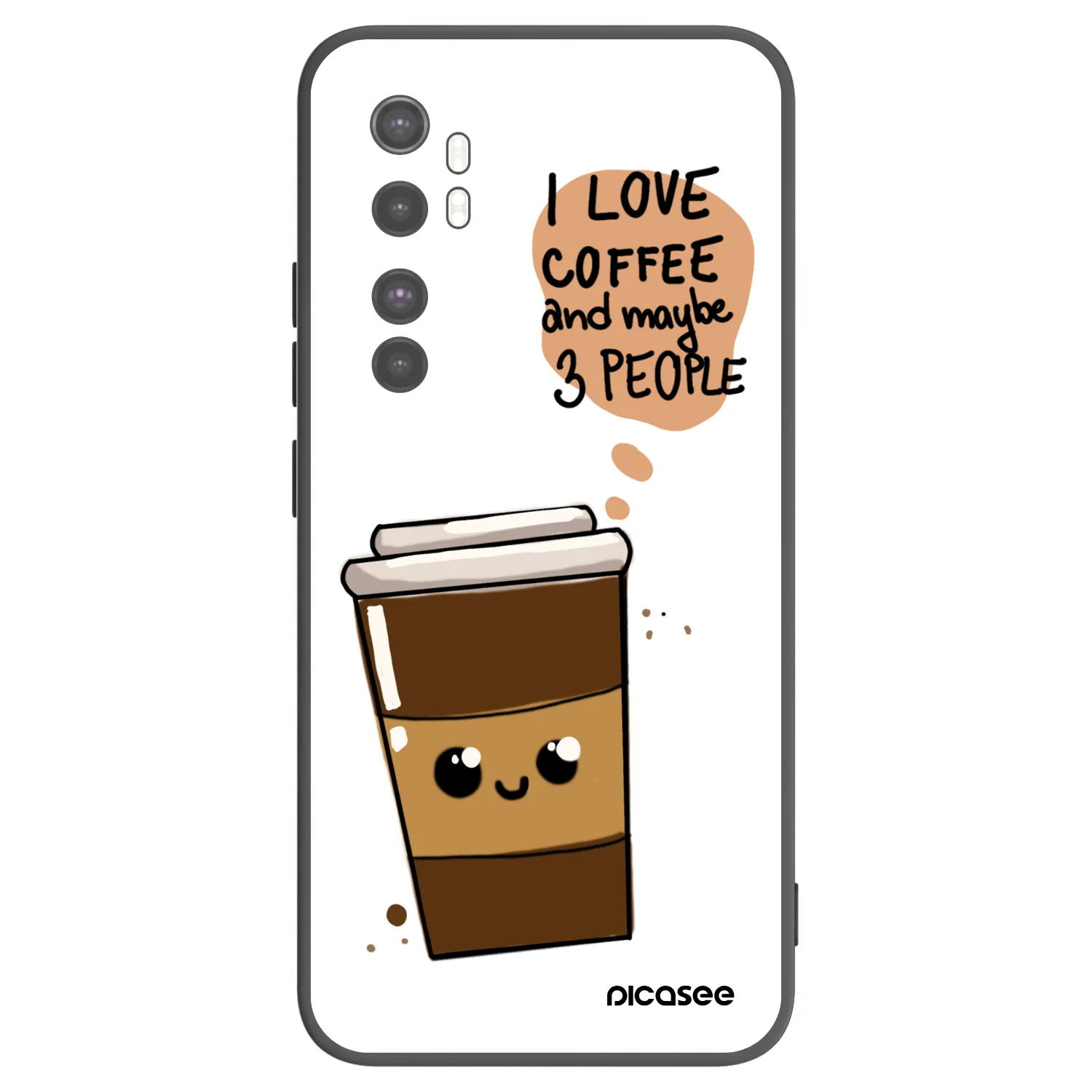 Picasee silikonový černý obal pro Xiaomi Mi Note 10 Lite - Cute coffee