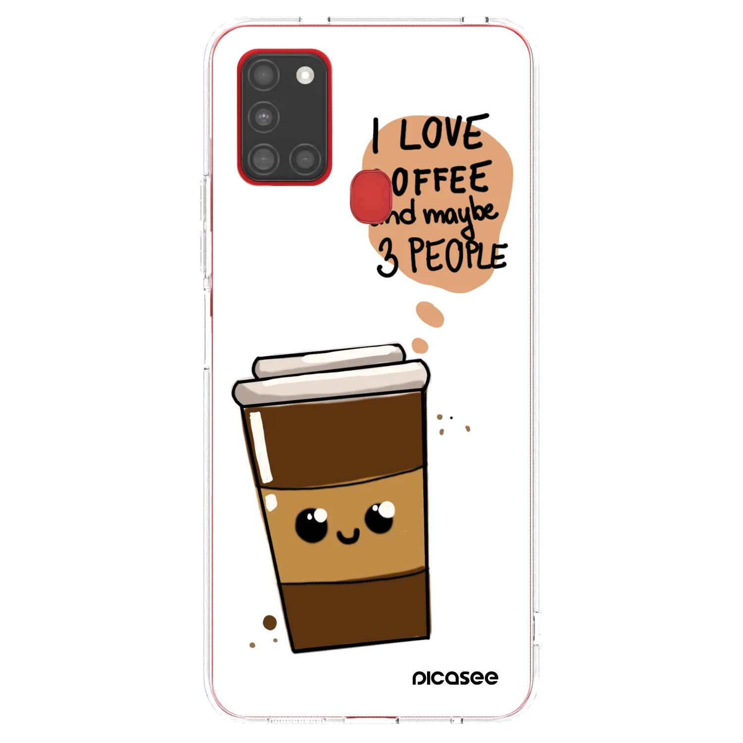 Picasee silikonový průhledný obal pro Samsung Galaxy A21s - Cute coffee