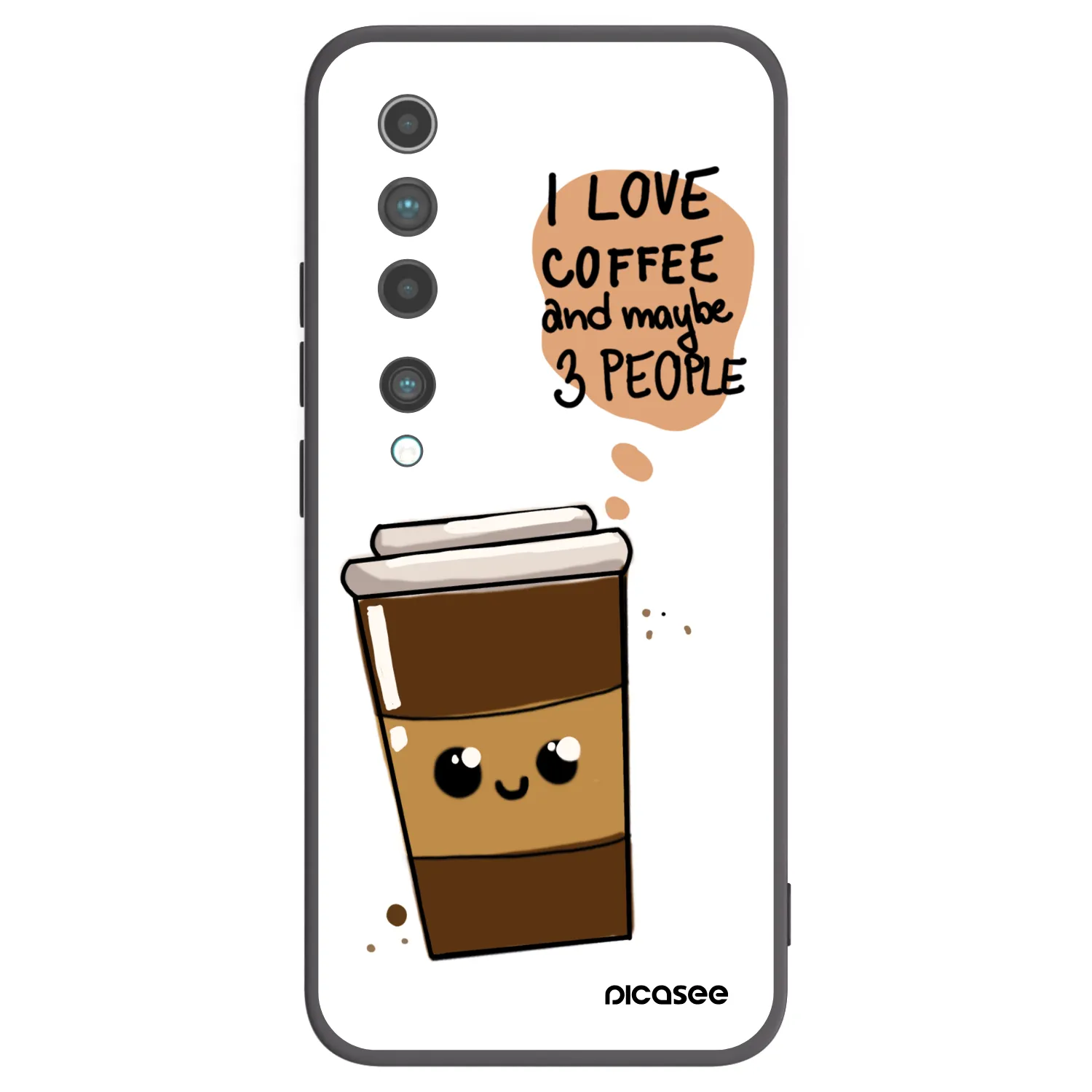 Picasee silikonový černý obal pro Xiaomi Mi 10 - Cute coffee