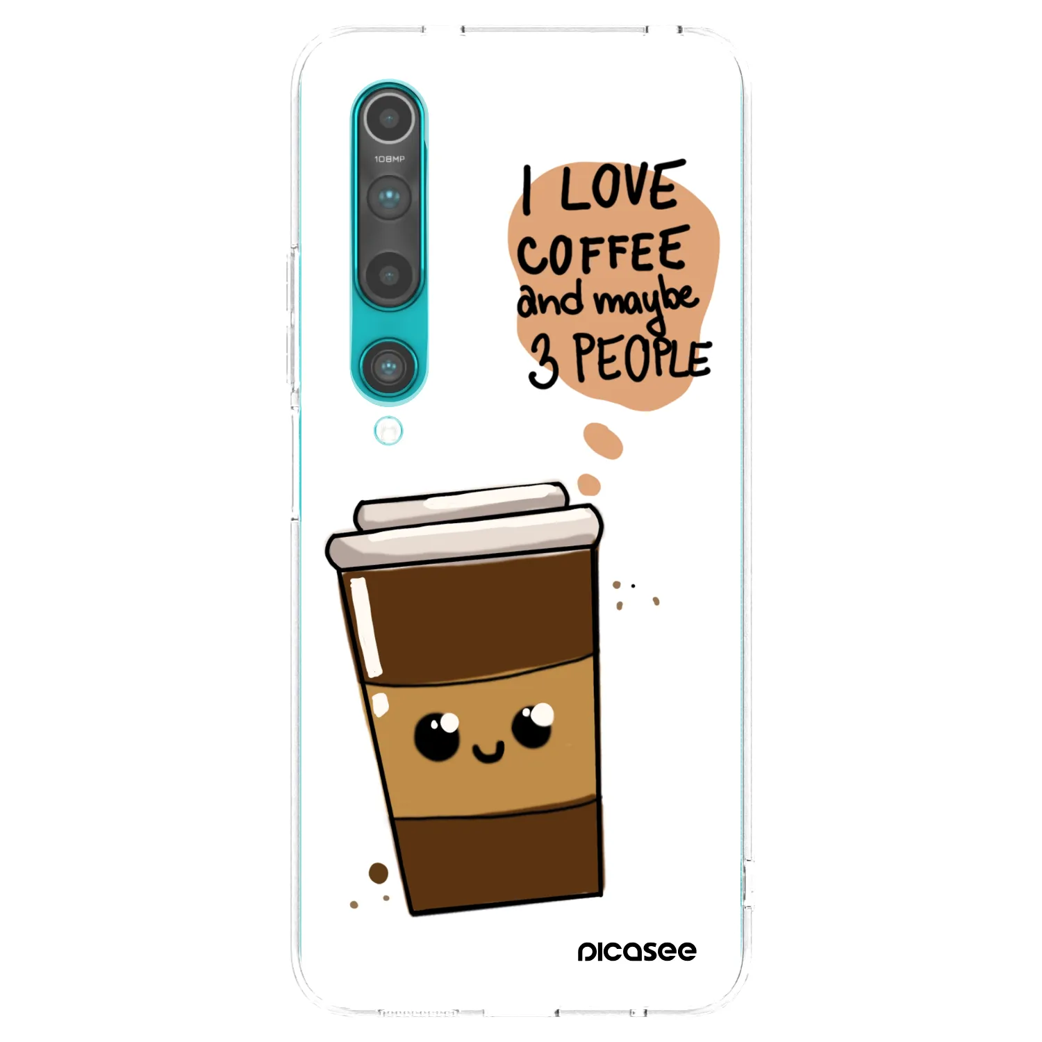Picasee silikonový průhledný obal pro Xiaomi Mi 10 - Cute coffee