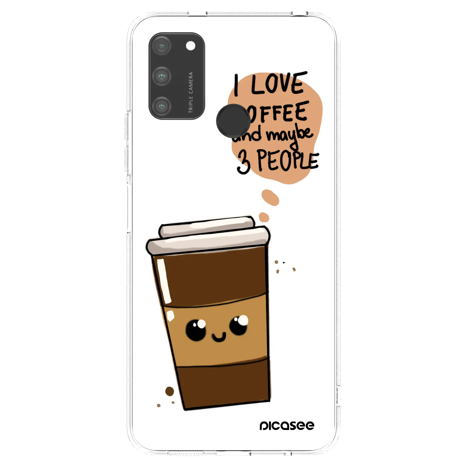Picasee silikonový průhledný obal pro Honor 9A - Cute coffee