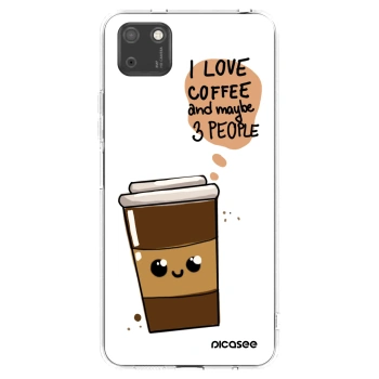 Picasee silikonový průhledný obal pro Huawei Y5P - Cute coffee