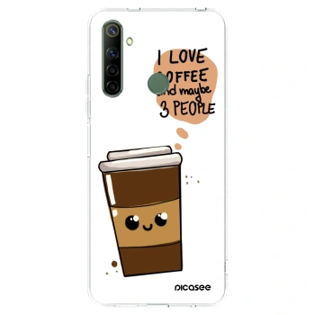 Picasee silikonový průhledný obal pro Realme 6i - Cute coffee