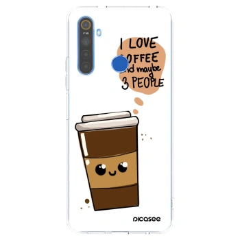 Picasee silikonový průhledný obal pro Realme 5 - Cute coffee