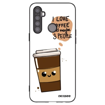 Picasee silikonový černý obal pro Realme 5 - Cute coffee