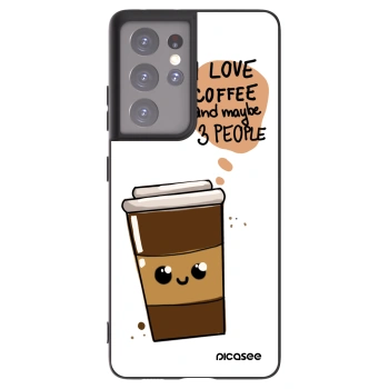 Picasee silikonový černý obal pro Samsung Galaxy S21 Ultra 5G G998B - Cute coffee