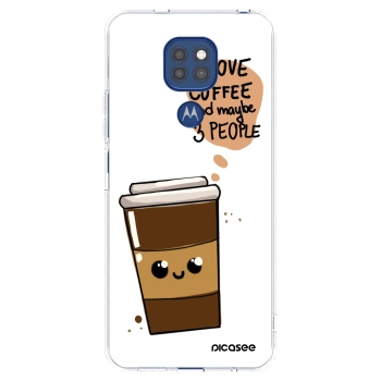 Picasee silikonový průhledný obal pro Motorola Moto G9 Play - Cute coffee