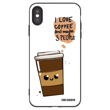 Picasee silikonový černý obal pro Apple iPhone XS Max - Cute coffee