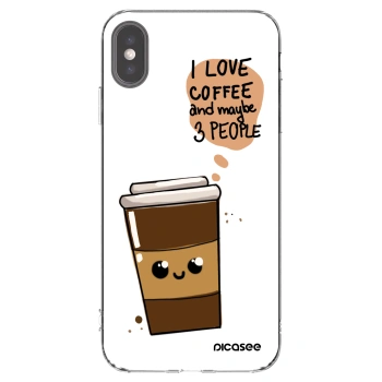 Picasee silikonový průhledný obal pro Apple iPhone XS Max - Cute coffee