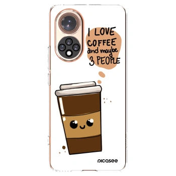 Picasee silikonový průhledný obal pro Honor 50 5G - Cute coffee