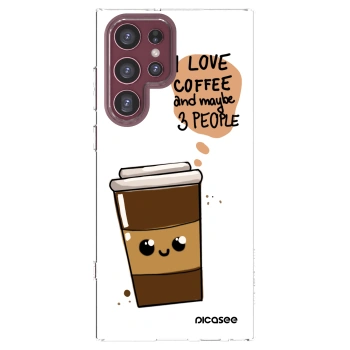 Picasee silikonový průhledný obal pro Samsung Galaxy S22 Ultra 5G - Cute coffee