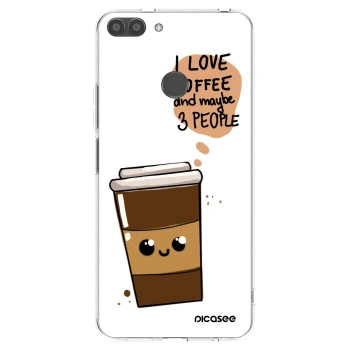 Picasee silikonový průhledný obal pro Huawei P Smart - Cute coffee