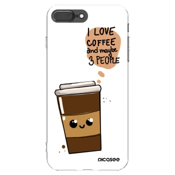 Picasee silikonový průhledný obal pro Apple iPhone 8 Plus - Cute coffee