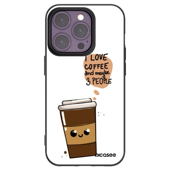 Picasee silikonový černý obal pro Apple iPhone 14 Pro - Cute coffee