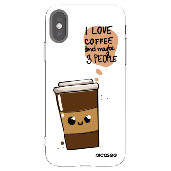 Picasee silikonový průhledný obal pro Apple iPhone X/XS - Cute coffee