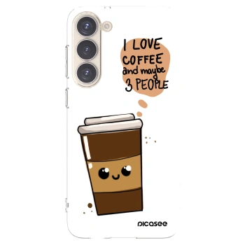 Picasee silikonový průhledný obal pro Samsung Galaxy S23+ 5G - Cute coffee