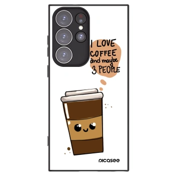 Picasee silikonový černý obal pro Samsung Galaxy S23 Ultra 5G - Cute coffee