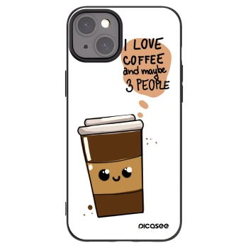 Picasee silikonový černý obal pro Apple iPhone 15 Plus - Cute coffee