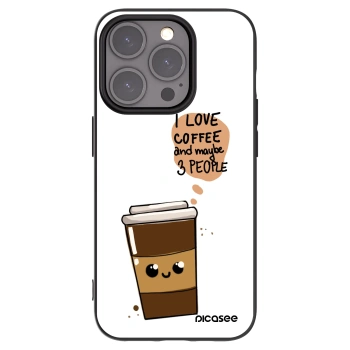 Picasee silikonový černý obal pro Apple iPhone 15 Pro - Cute coffee