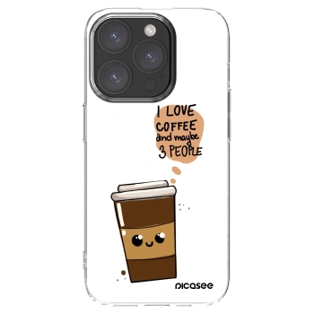 Picasee silikonový průhledný obal pro Apple iPhone 15 Pro - Cute coffee