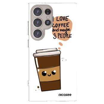 Picasee silikonový průhledný obal pro Samsung Galaxy S24 Ultra S928B 5G - Cute coffee