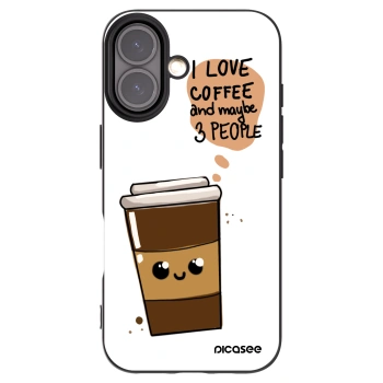Picasee silikonový černý obal pro Apple iPhone 16 - Cute coffee