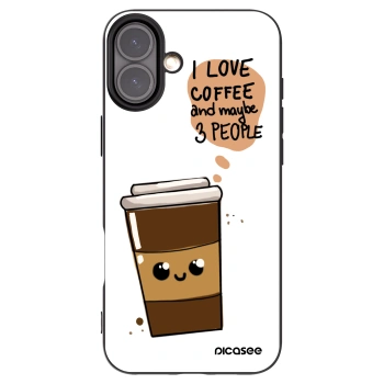 Picasee silikonový černý obal pro Apple iPhone 16 Plus - Cute coffee