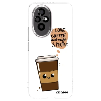 Picasee silikonový průhledný obal pro Honor 200 Pro 5G - Cute coffee