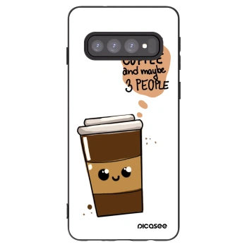 Picasee silikonový černý obal pro Samsung Galaxy S10 G973 - Cute coffee