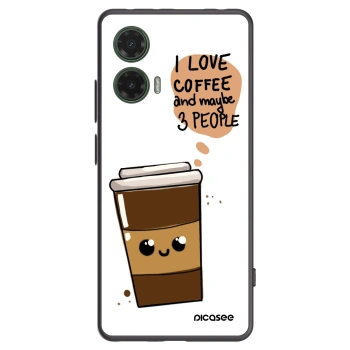 Picasee silikonový černý obal pro Motorola Moto G35 5G - Cute coffee